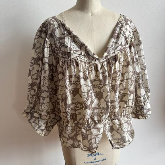 STELLA MCCARTNEY Floral Cotton Cottagecore Peasant Top - Picture 3 of 11